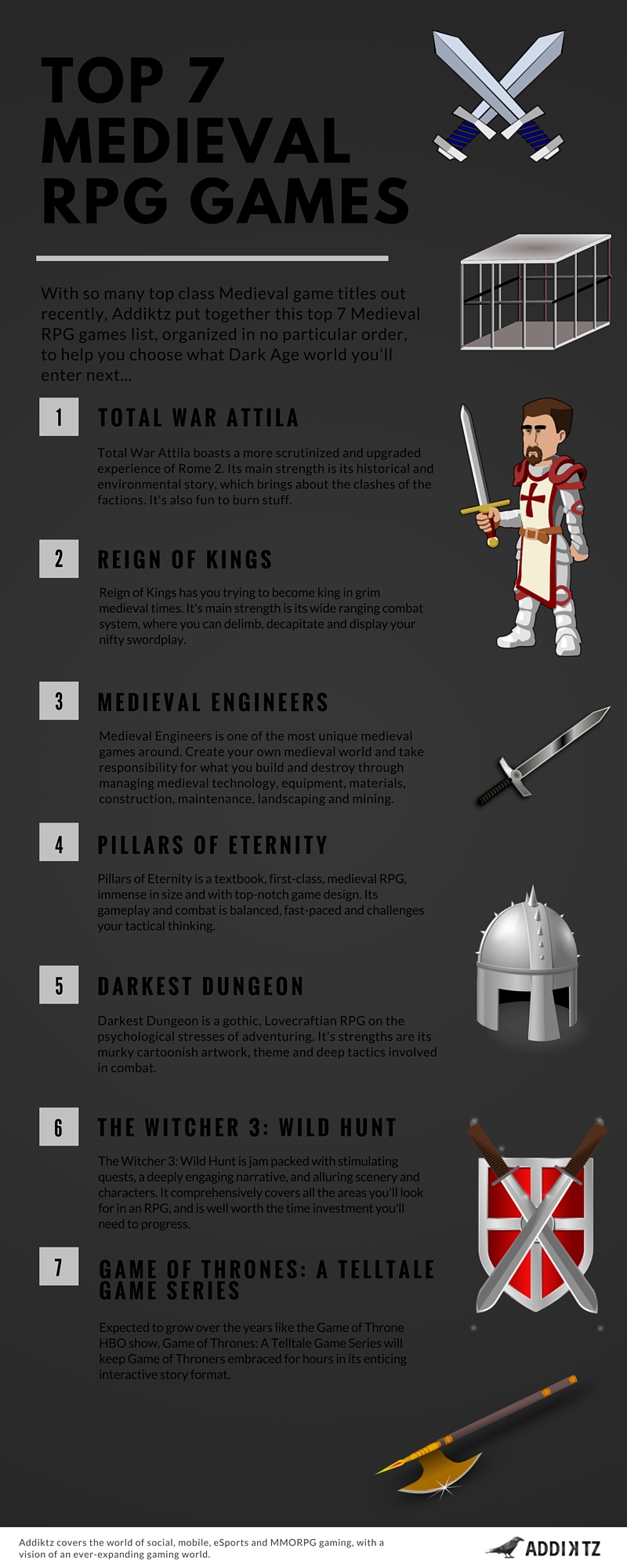 Top 7 Medieval RPG Games [Infographic]